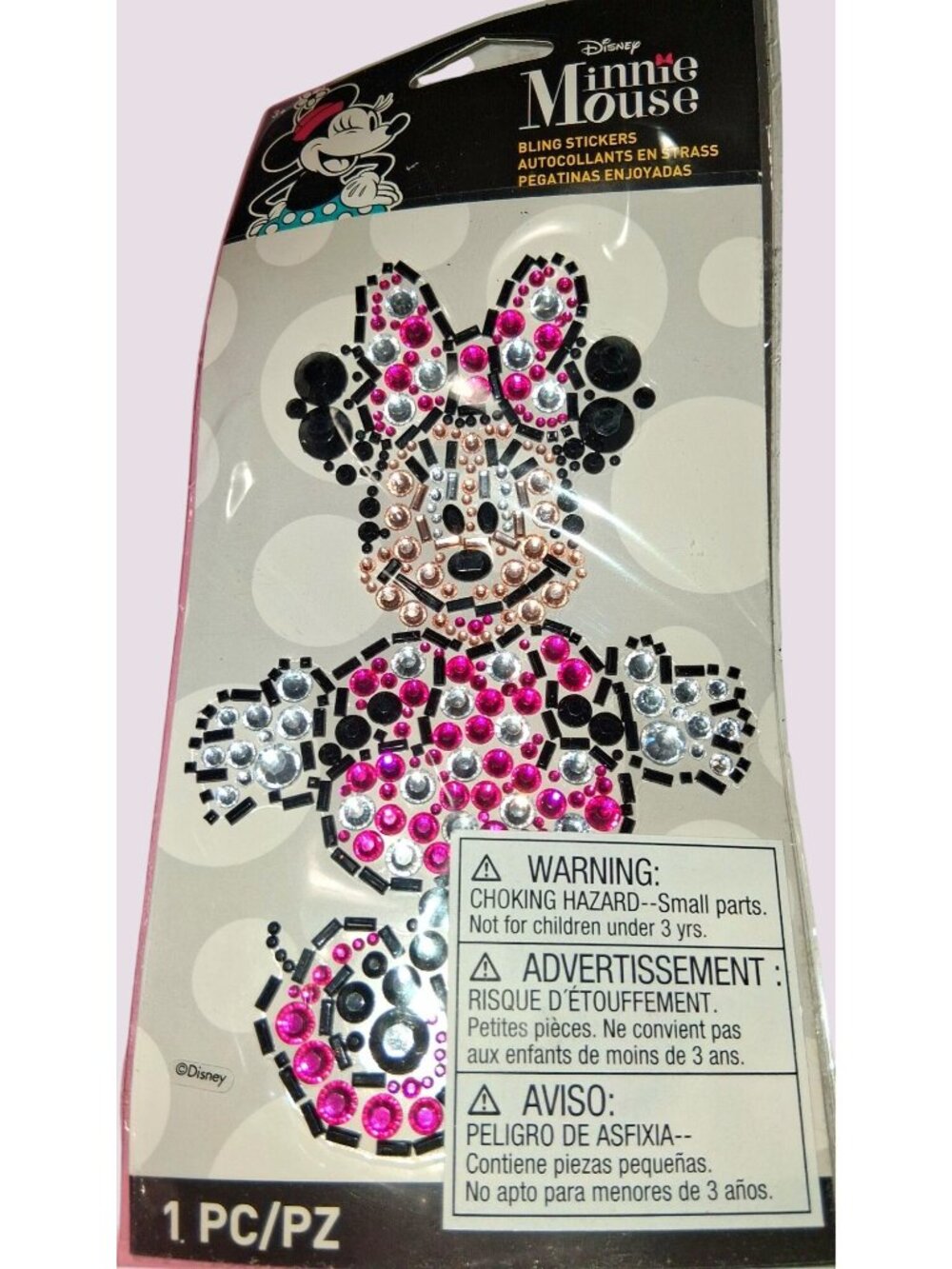 Disney Minnie Mouse Bling Decal 1 Pc New In Package